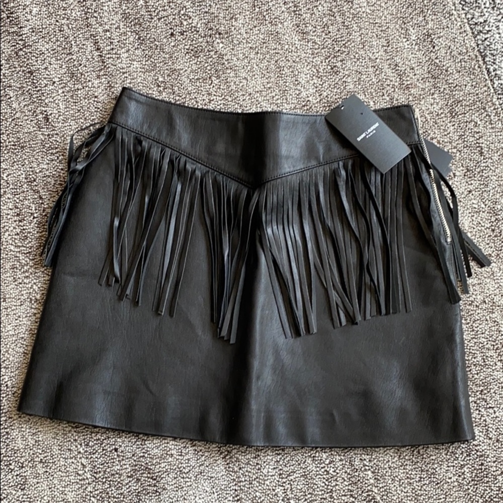 NWT Saint Laurent mini skirt/leather